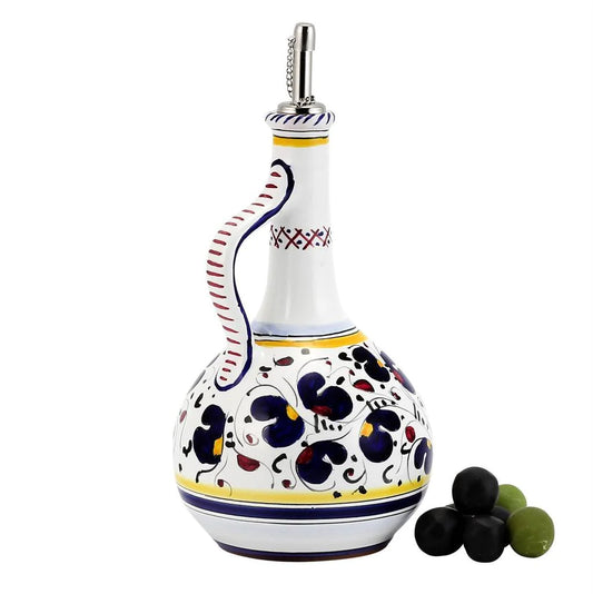 Italian Olive Oil Bottle Dispenser | Artisan Handmade | ORVIETO BLUE ROOSTER
