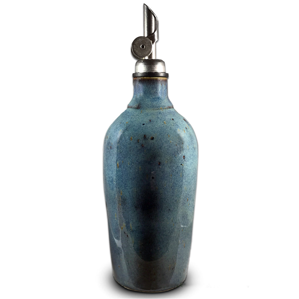 Handmade Olive Oil and Vinegar Cruet - Denim