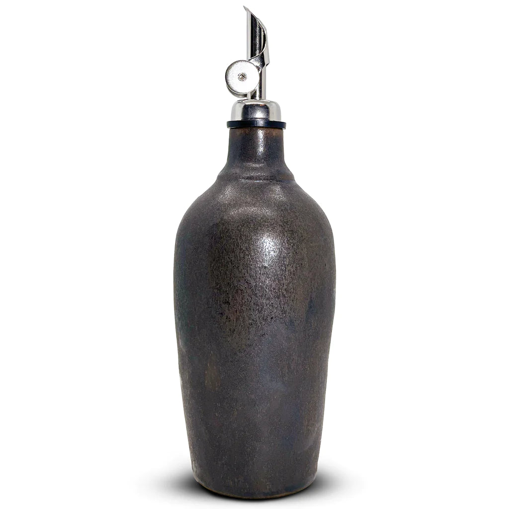 Handmade Olive Oil and Vinegar Cruet - Gunstock Black