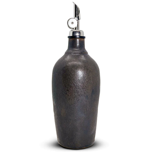 Handmade Olive Oil and Vinegar Cruet - Gunstock Black
