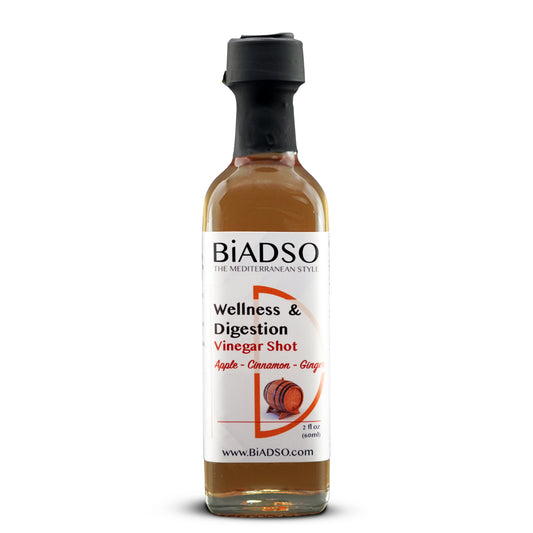 Vinegar Shot - Apple, Cinnamon, Ginger Digestion and Wellness Biadso Mediterranean Oils and Vinegars