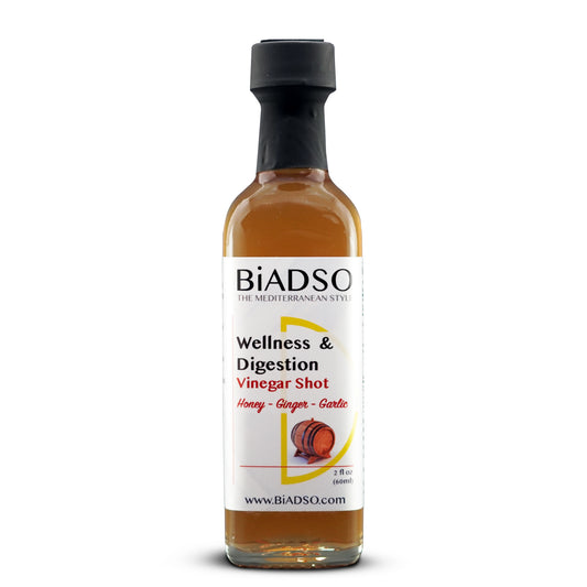 Vinegar Shot Honey Ginger Garlic Digestion and Wellness Biadso Mediterranean Oils and Vinegars