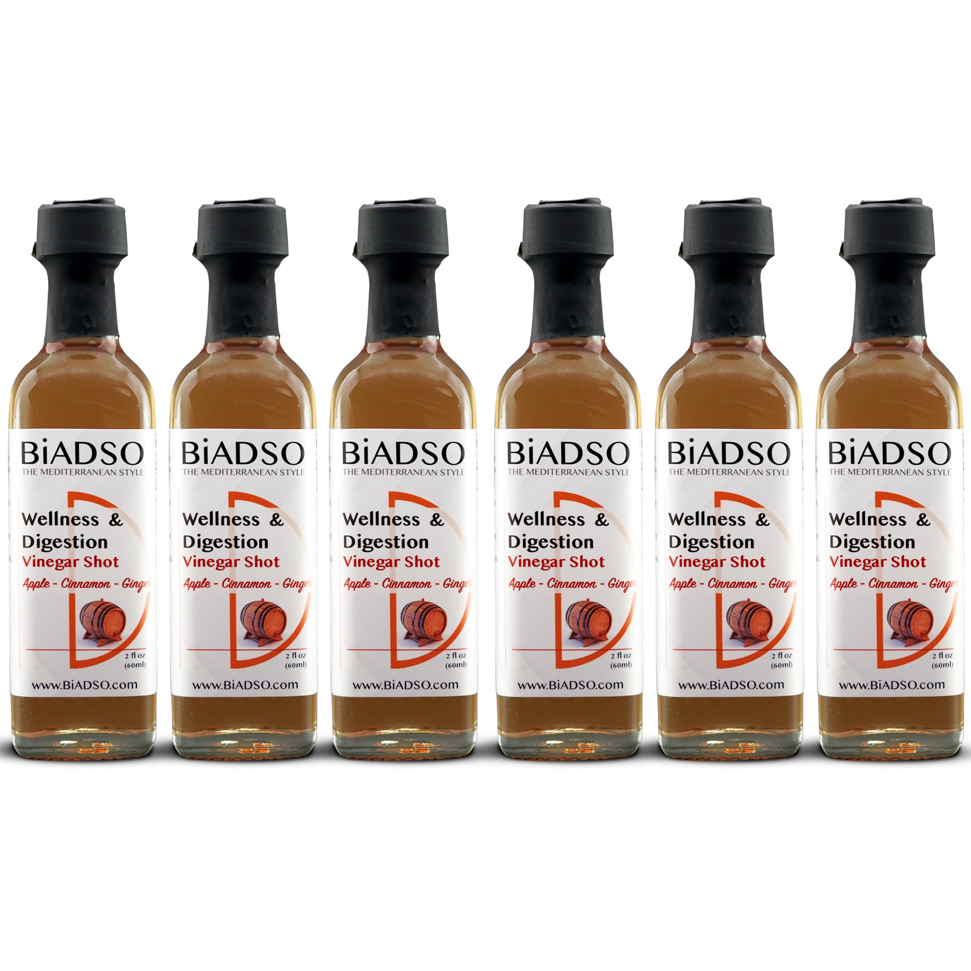 Vinegar Shot - Apple, Cinnamon, Ginger Digestion and Wellness Biadso Mediterranean Oils and Vinegars