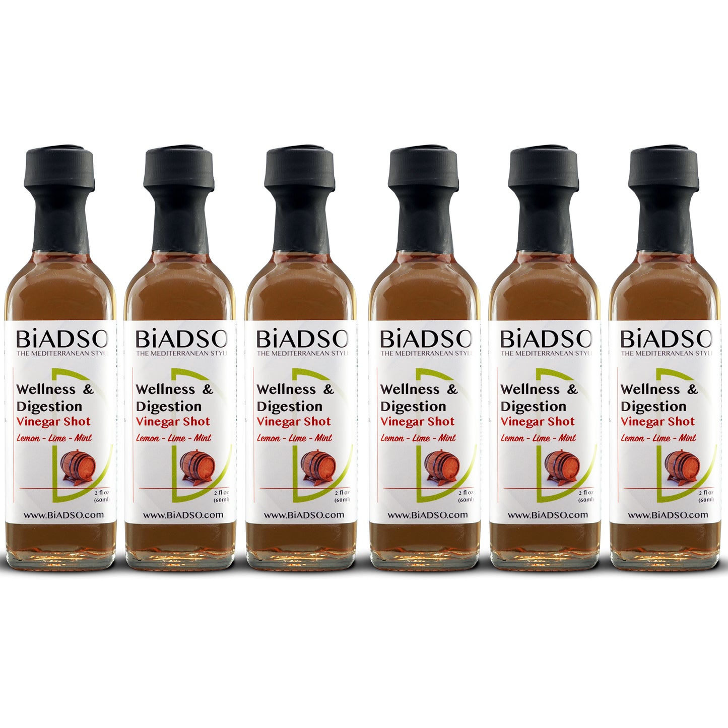 Vinegar Shot Lemon Lime Mint Digestion and Wellness Biadso Mediterranean Oils and Vinegar
