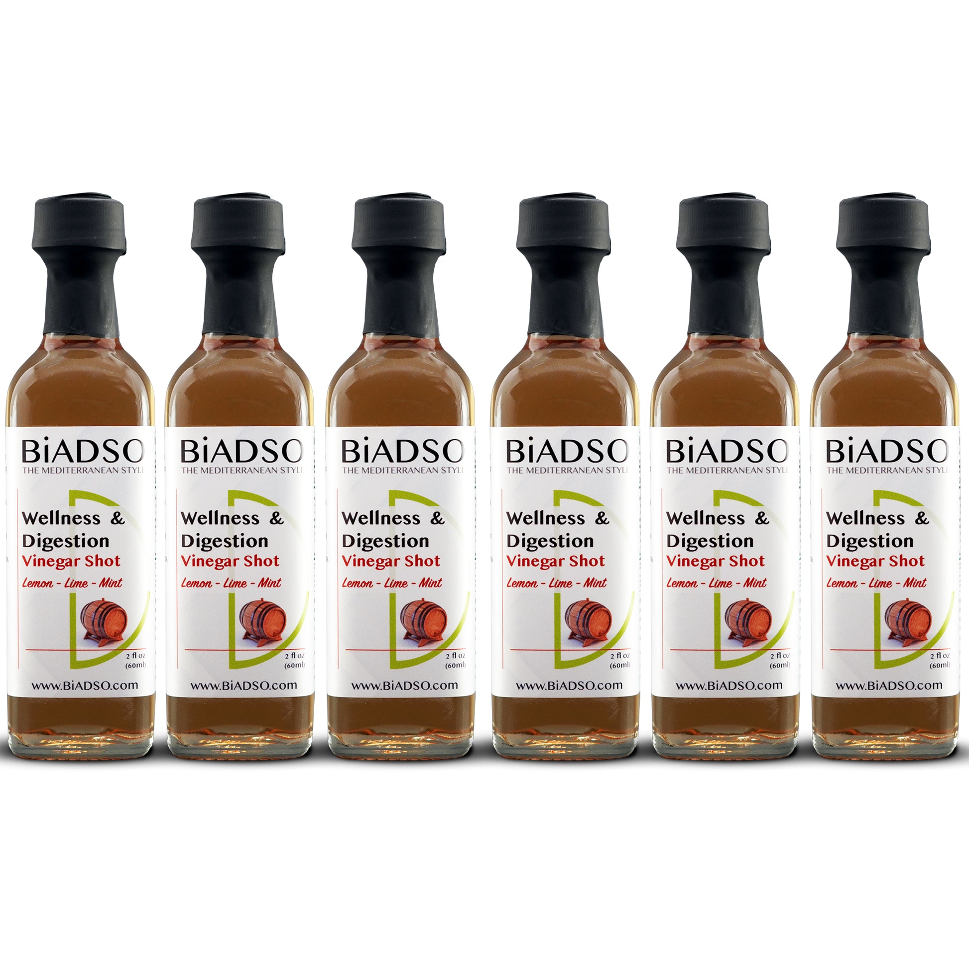 Vinegar Shot Lemon Lime Mint Digestion and Wellness Biadso Mediterranean Oils and Vinegar