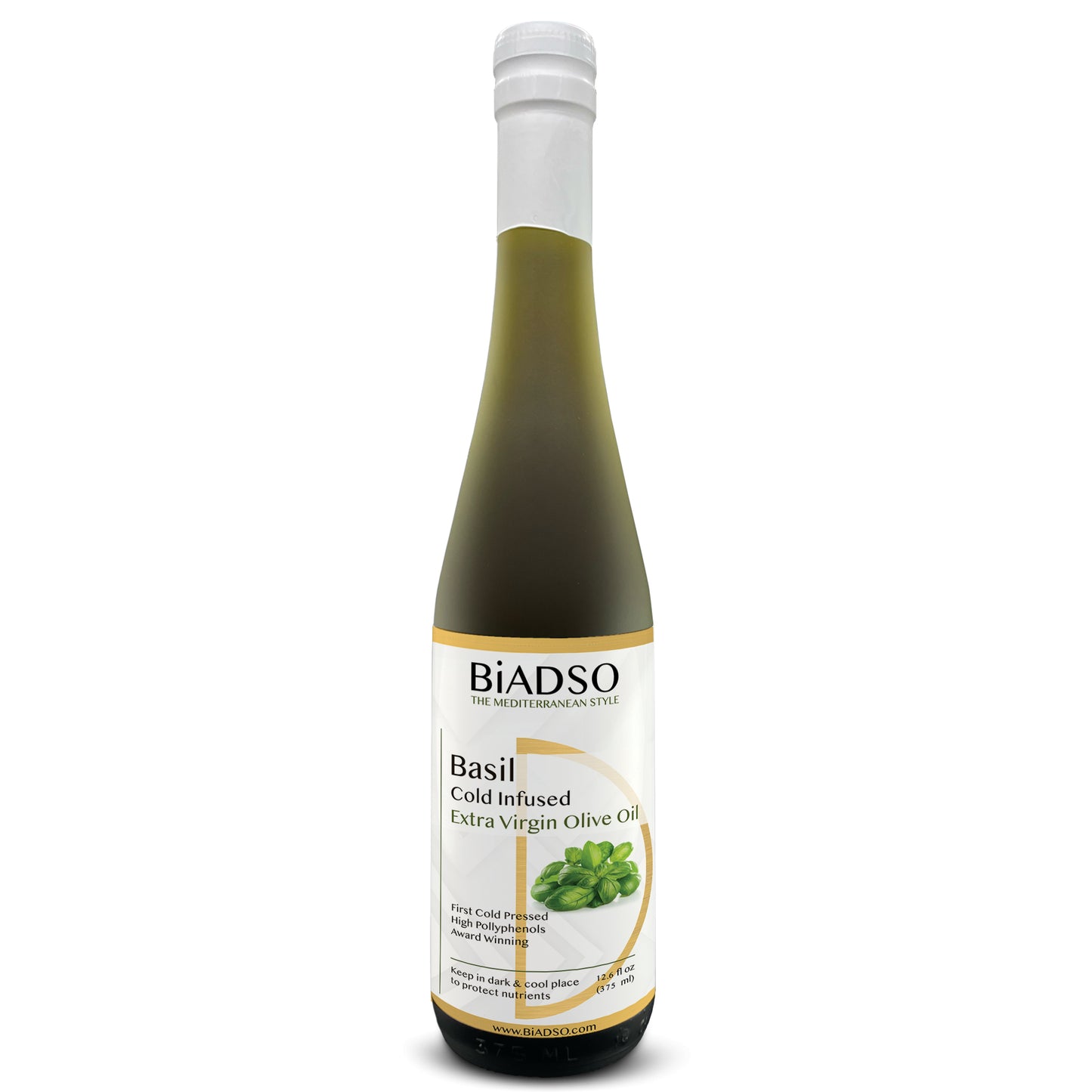 Basil Extra Virgin Olive Oil Biadso Infused High Polyphenols